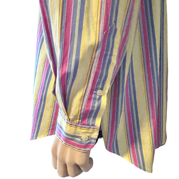 Ralph Lauren Shirt Dress Casual Versatile 100% Cotton Colourful Stripe Polo Logo - Picture 6 of 13